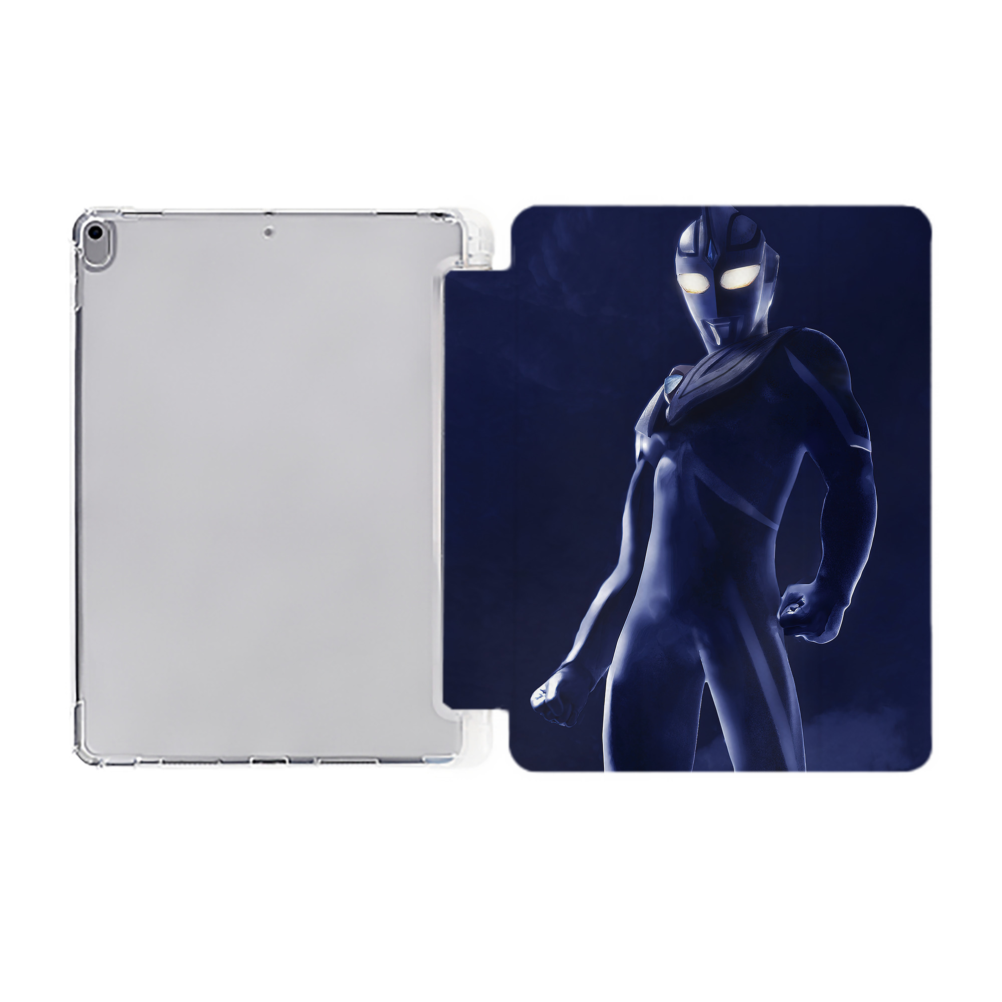 （画像用） ウルトラマン Ultraman IPad ケース ペン収納付き 三つ折りスタンド PUレザー×シリコン 対応機種9.5/10.5/10.9インチ